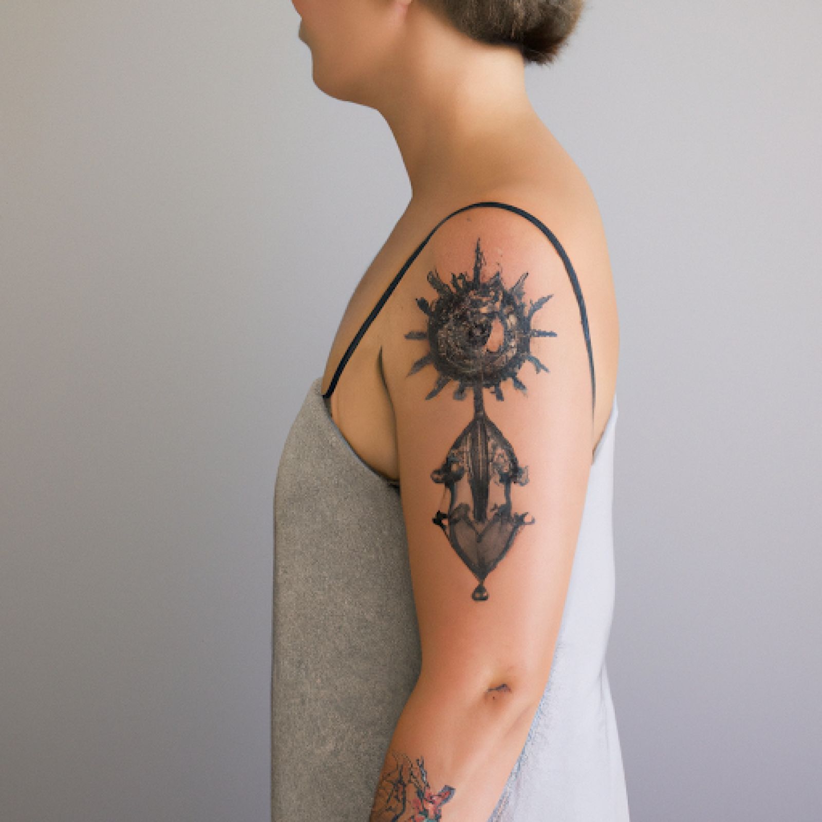 Compass tattoo on arm for women