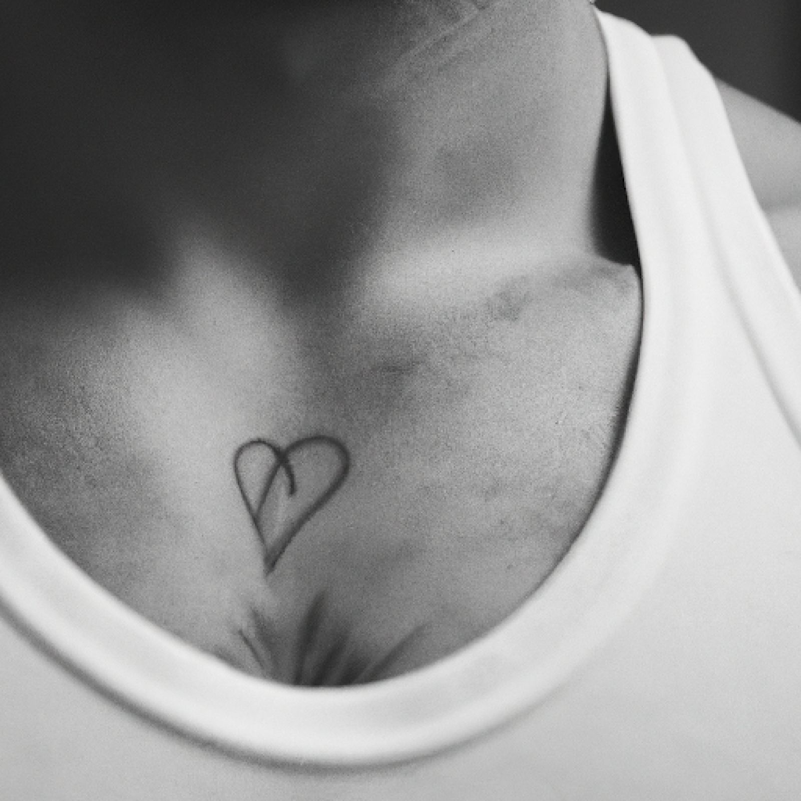 Heart tattoo on chest for men