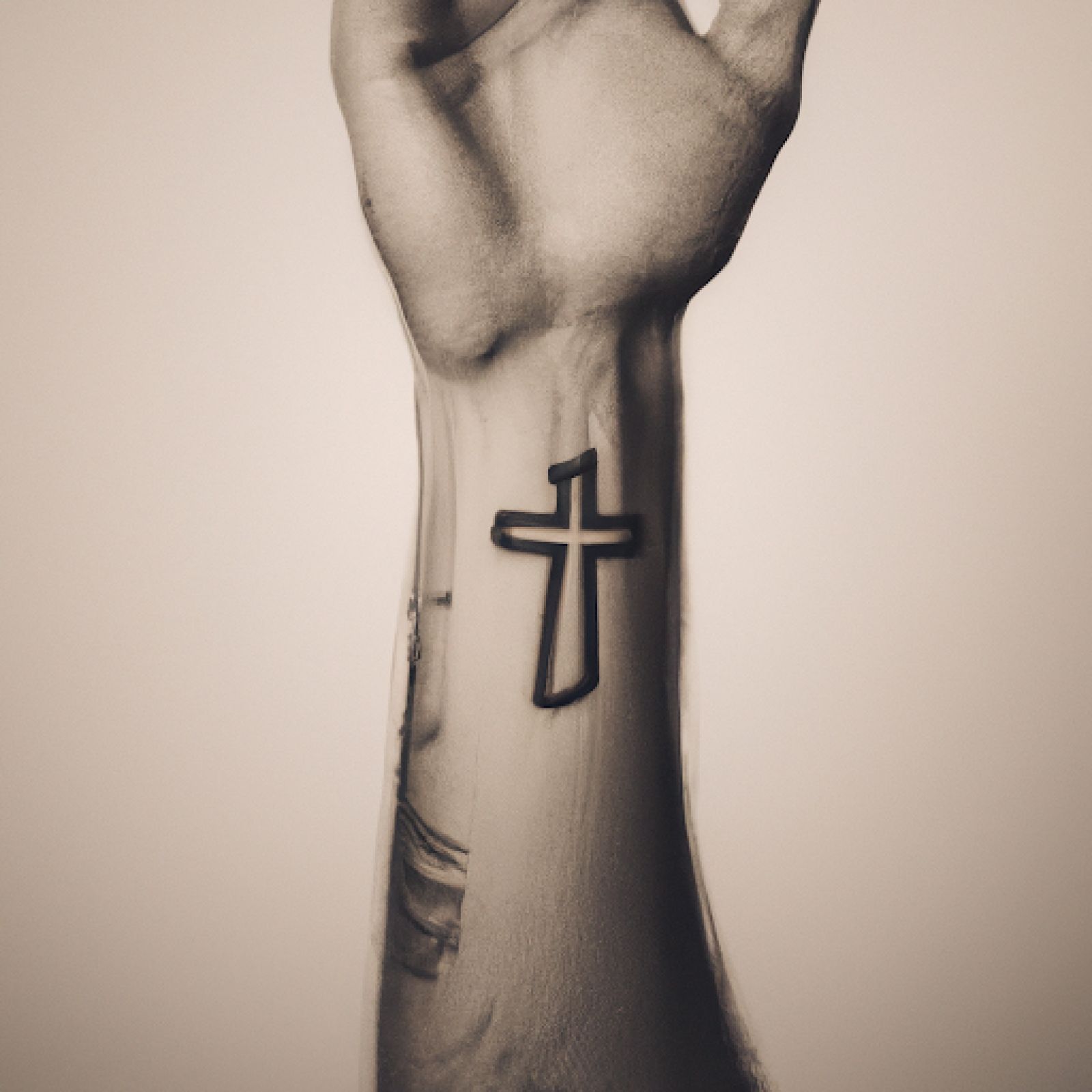 Jesus tattoo on hand for men