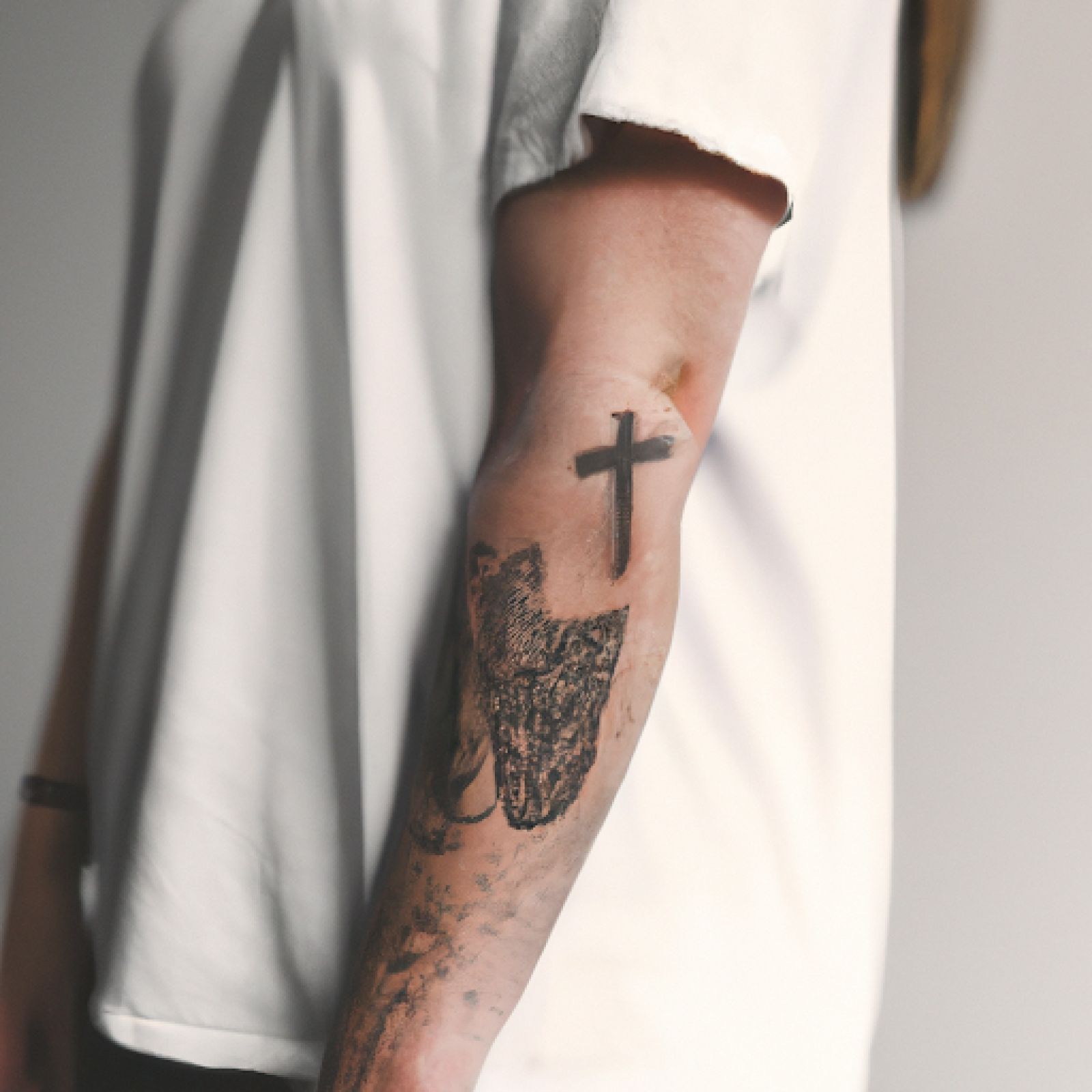 Jesus tattoo on sleeve for women
