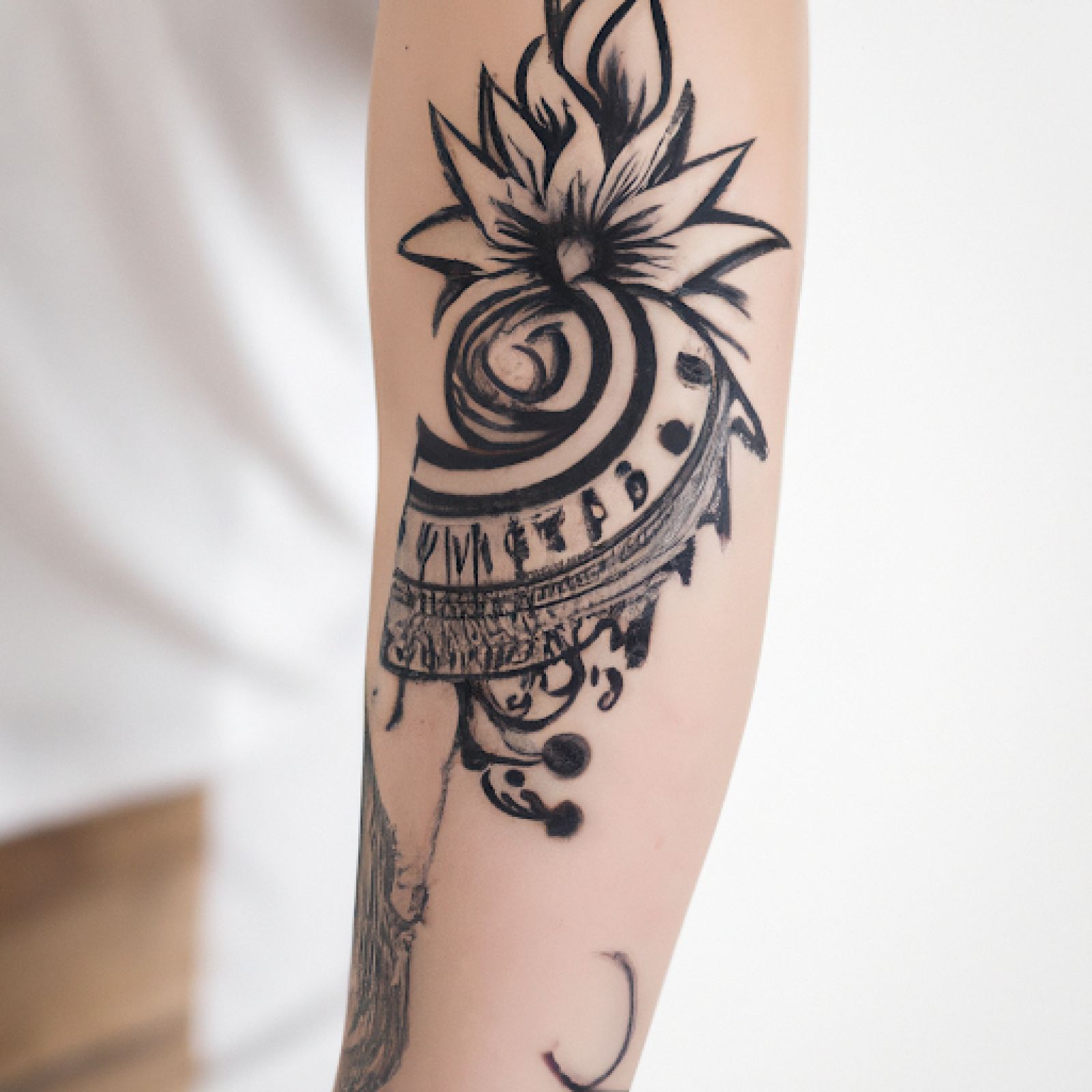 Mandala tattoo on arm for women