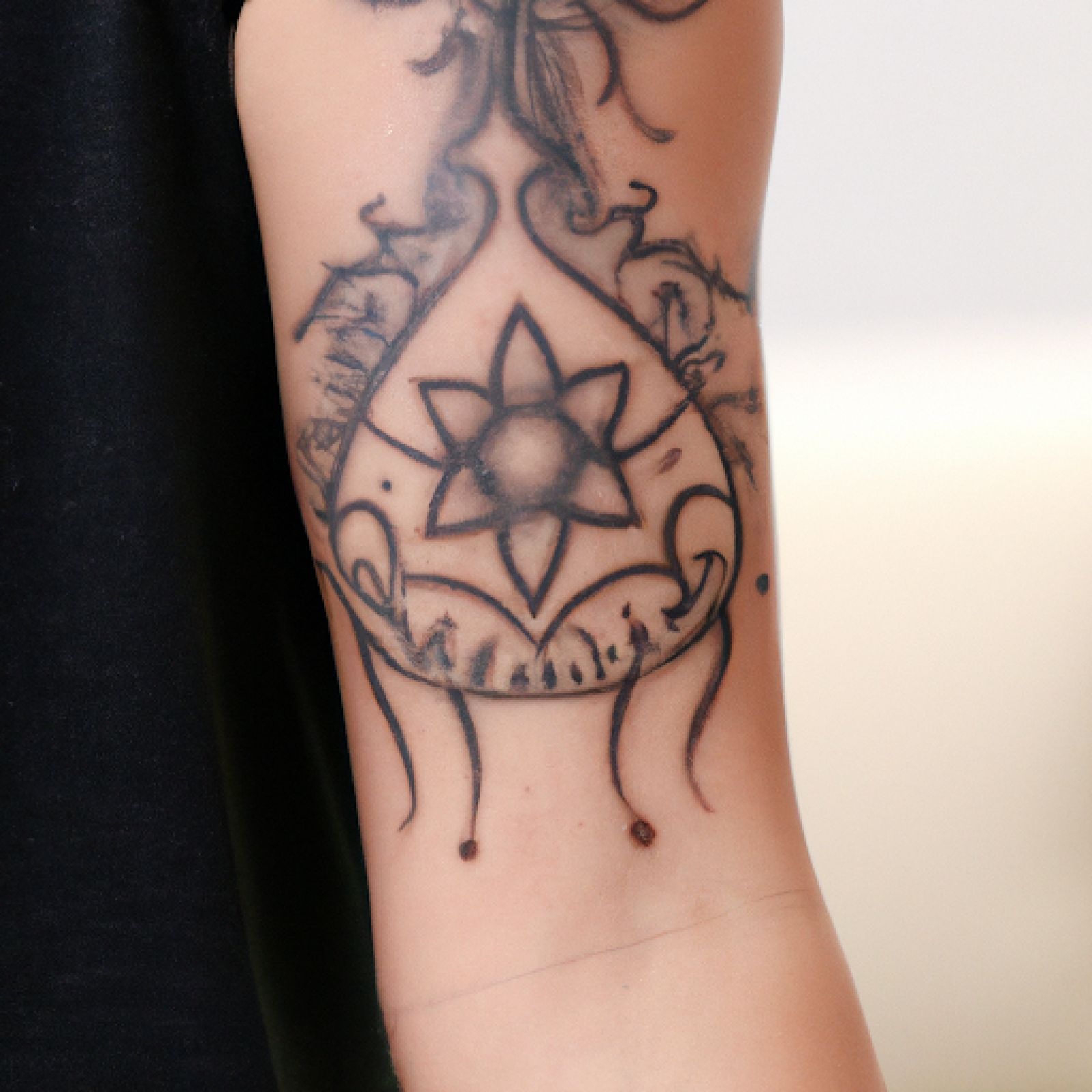 Mandala tattoo on half sleeve for women