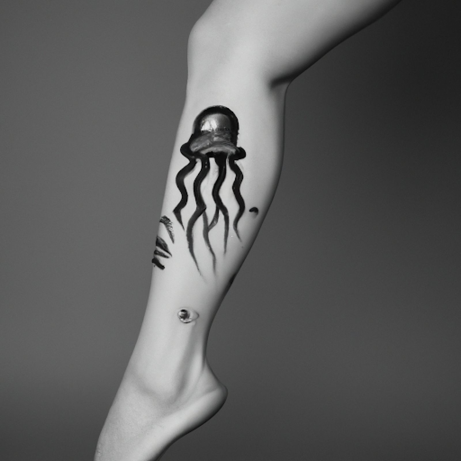 Medusa tattoo on leg for women