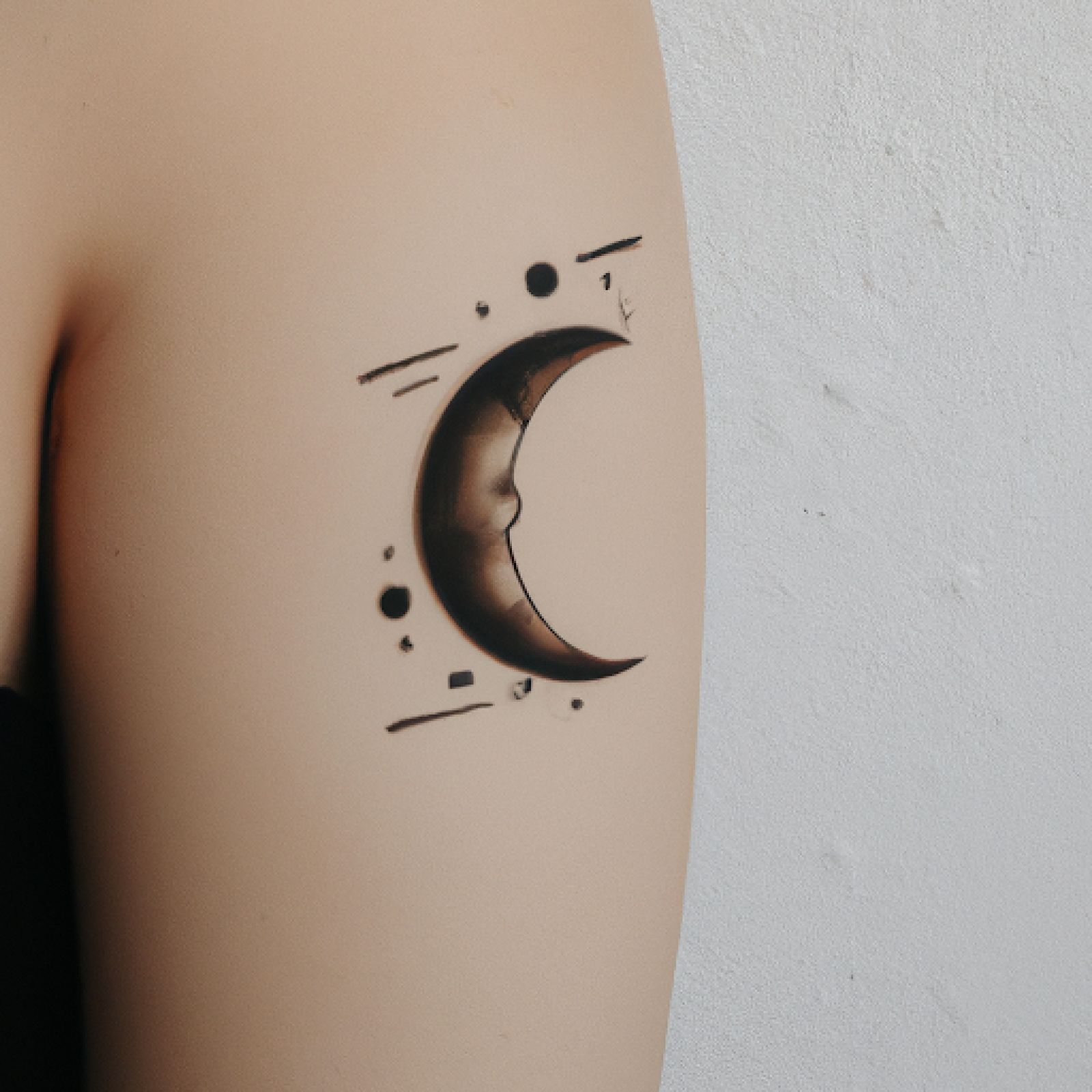 Moon phases tattoo on side for women