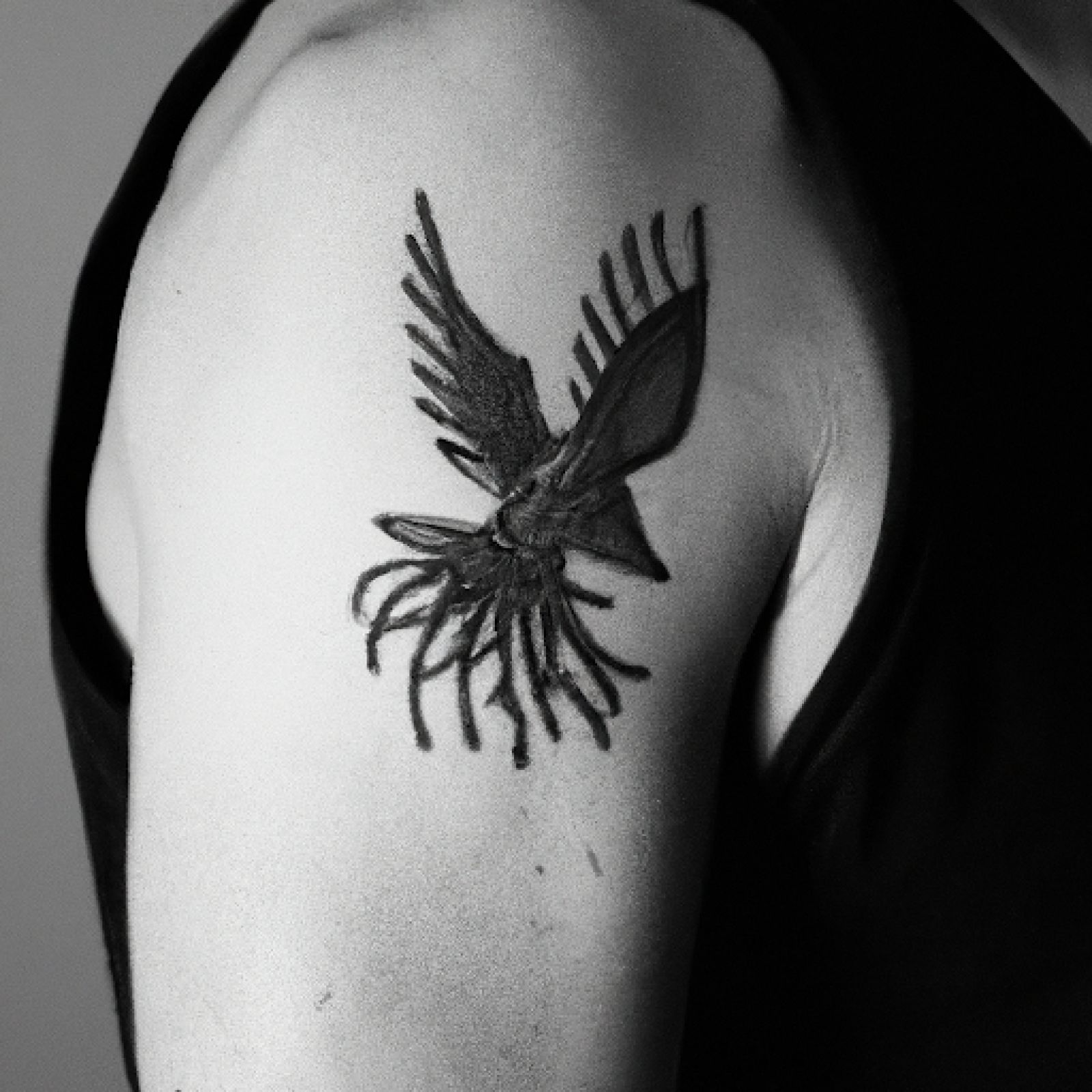 Phoenix tattoo on shoulder for men
