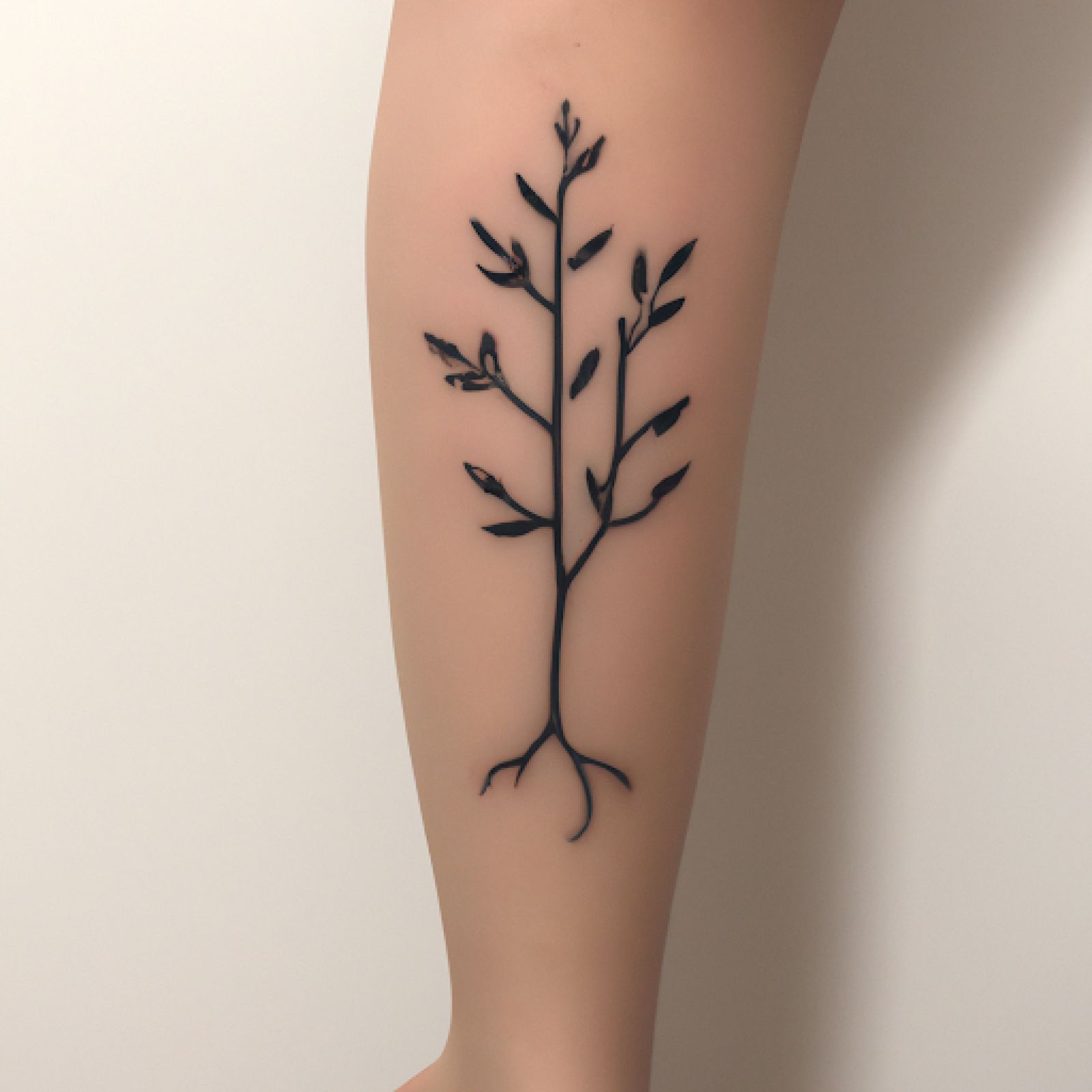 Tree of life tattoo on calf for women