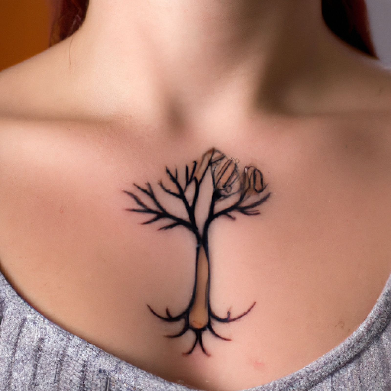 Tree of life tattoo on chest for women
