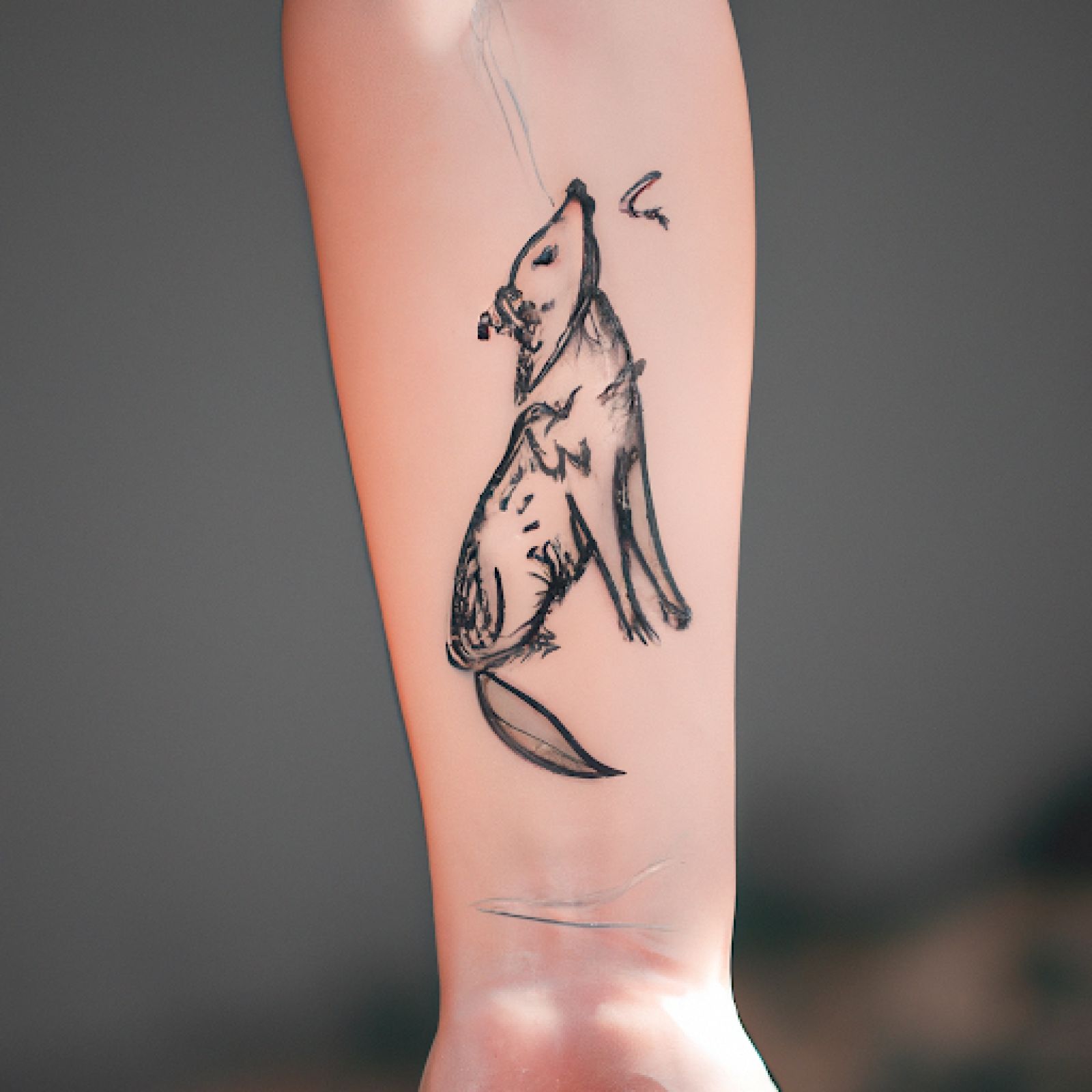 Wolf tattoo on forearm for women