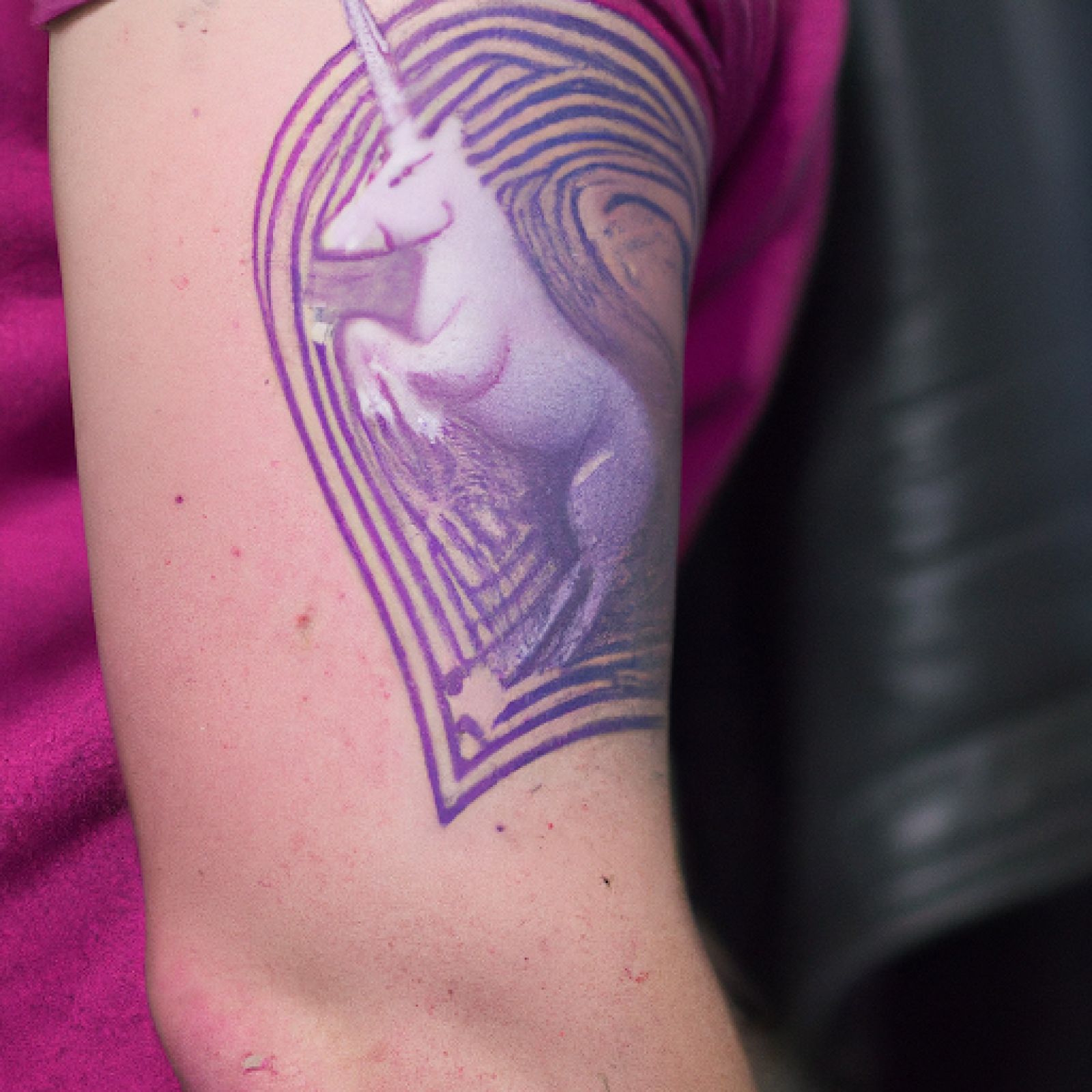 Unicorn tattoo on sleeve for men